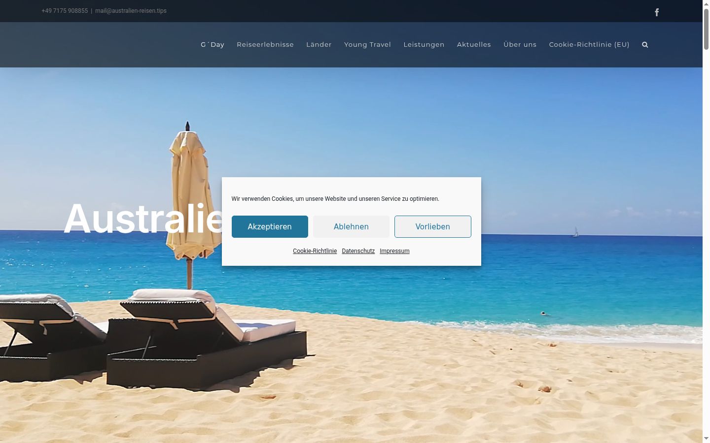 Screenshot of the consent banner shown before any interaction