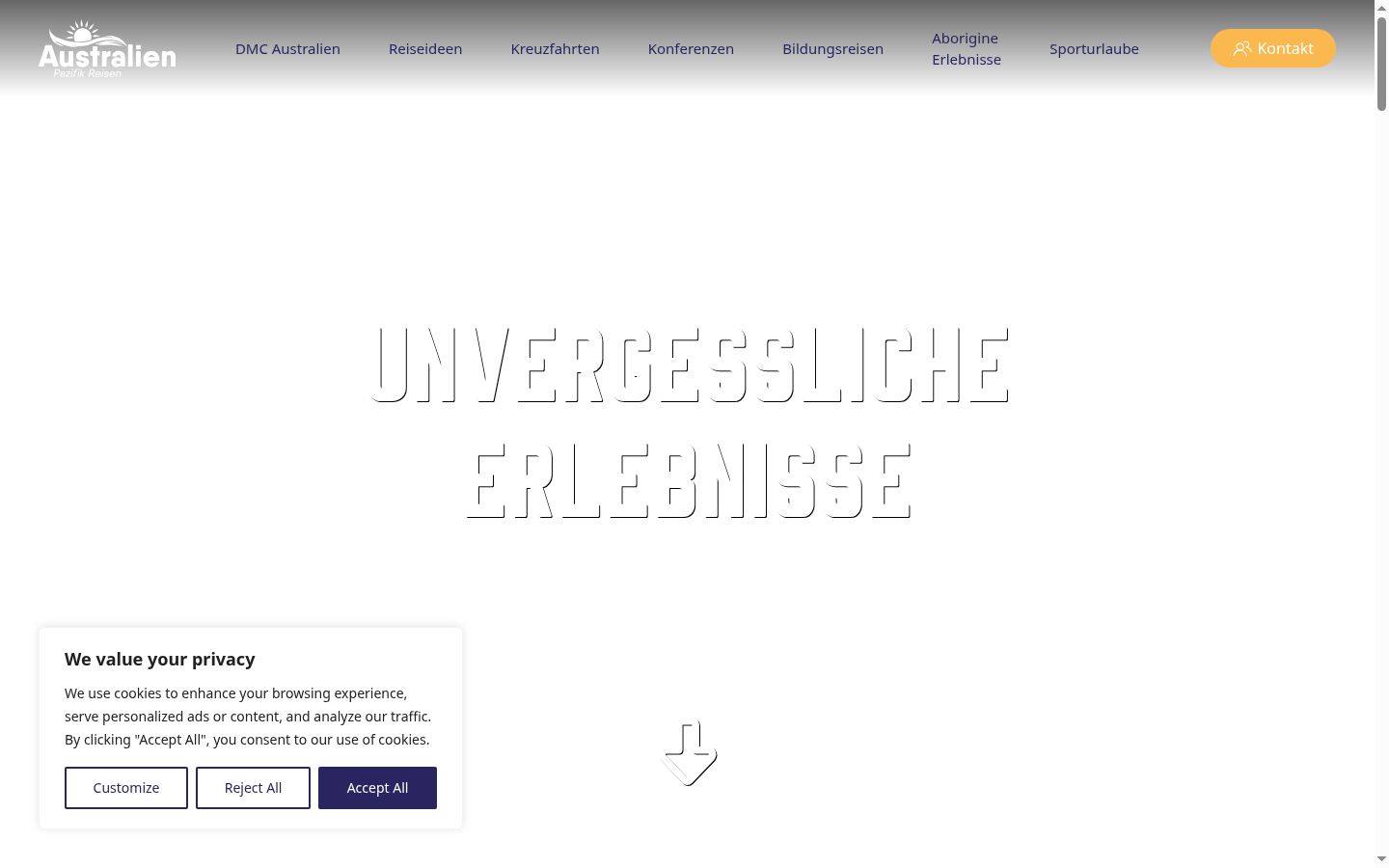 Screenshot of the consent banner shown before any interaction