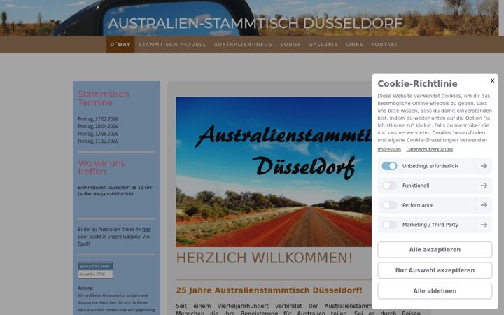 Screenshot of australienstammtisch-duesseldorf.de