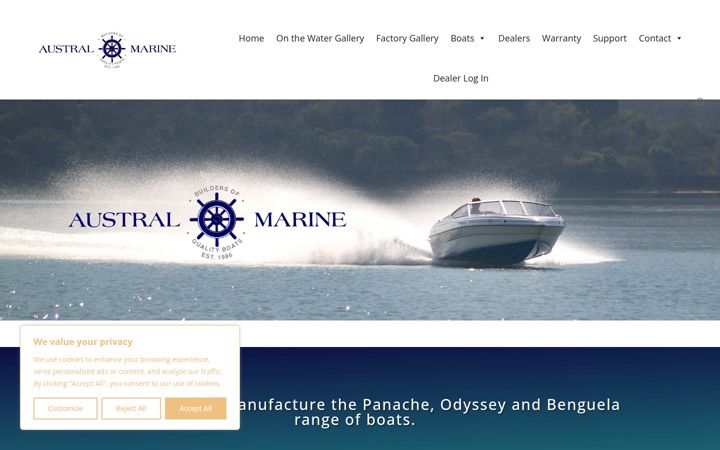 Zrzut ekranu australmarine.co.za