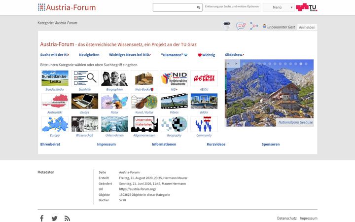 Screenshot of austria-forum.org