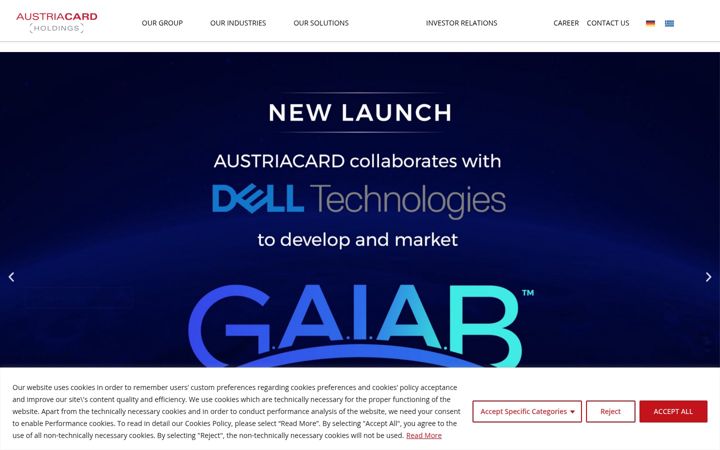 Screenshot of austriacard.com