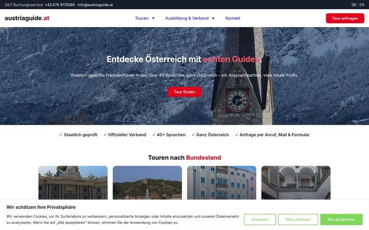 Captură de ecran a austriaguide.at