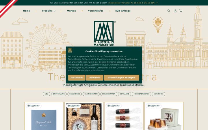 Screenshot of austriamanufaktur.com