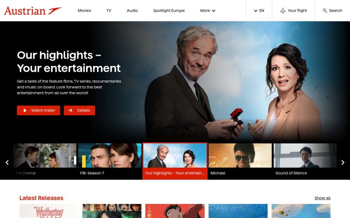 Screenshot of austrian-inflightentertainment.com
