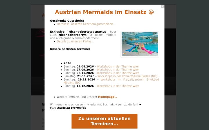 Captură de ecran a austrian-mermaids.at