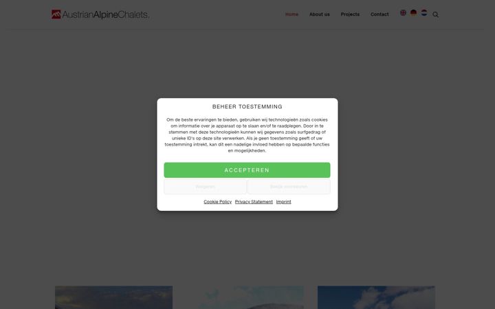 Screenshot von austrianalpinechalets.nl