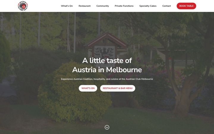 Screenshot von austrianclubmelbourne.com.au