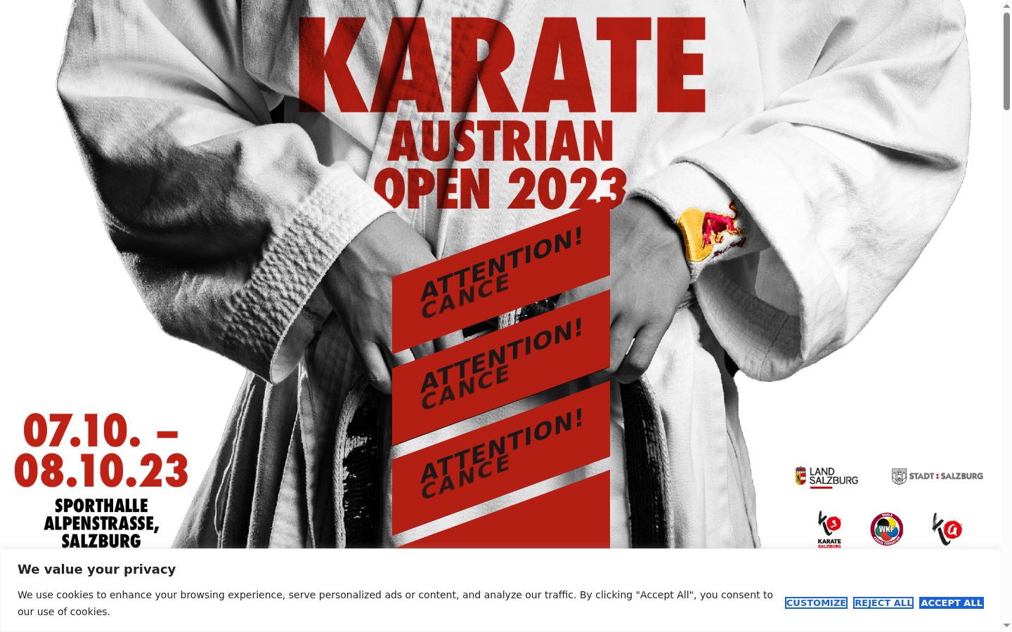 Screenshot des Einwilligungsbanners vor jeglicher Interaktion