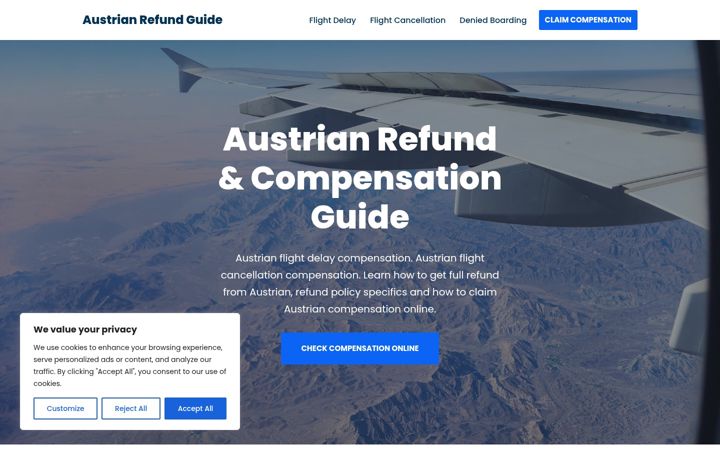 Screenshot of austrianrefund.com