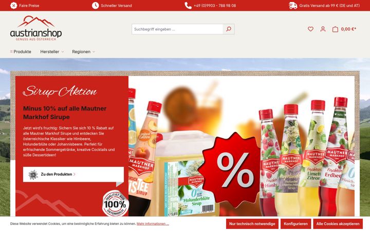 Screenshot of austrianshop.de