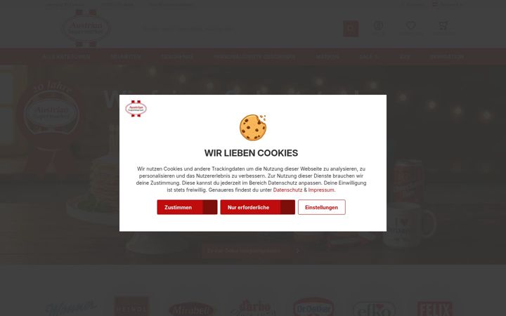 Ekrano kopija austriansupermarket.com