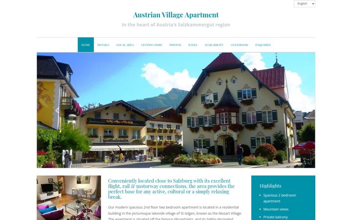 Screenshot of austrianvillageapartment.co.uk