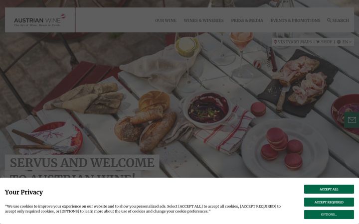 Screenshot of austrianwine.com