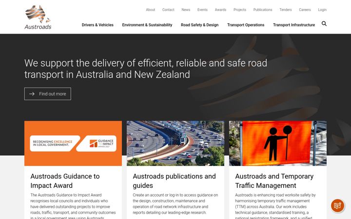 Screenshot of austroads.gov.au