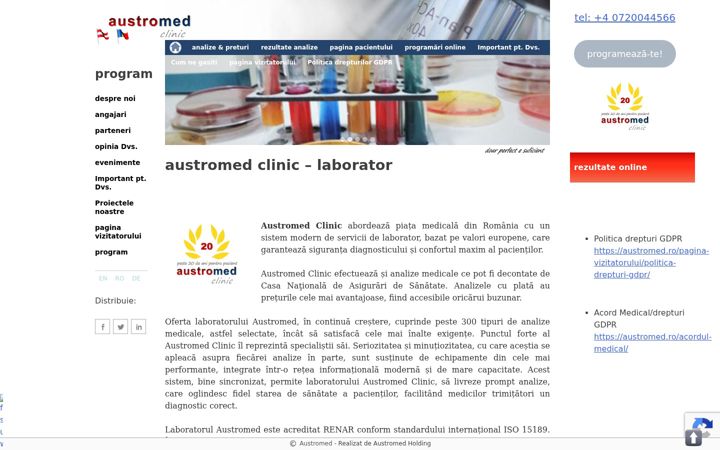 Screenshot of austromed.ro
