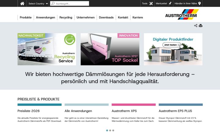 Zrzut ekranu austrotherm.at