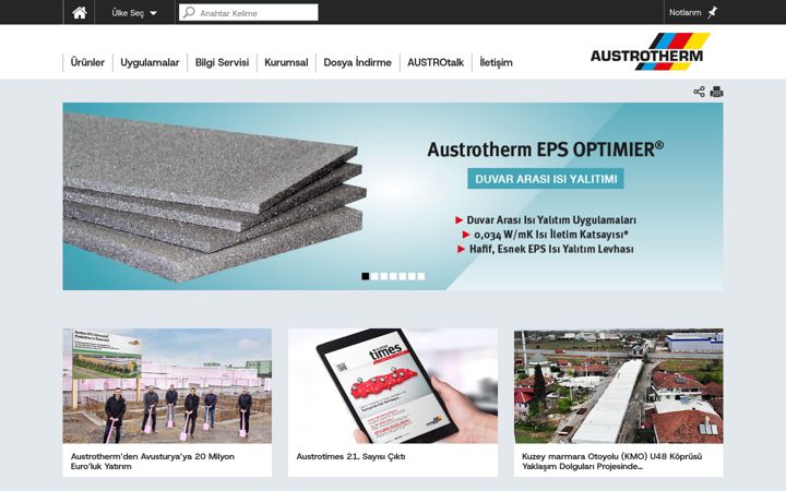 Screenshot of austrotherm.com.tr