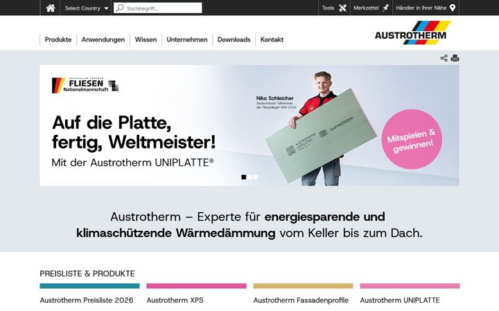 Screenshot of austrotherm.de