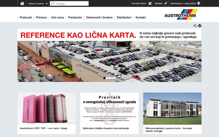 Kuvakaappaus sivustosta austrotherm.rs