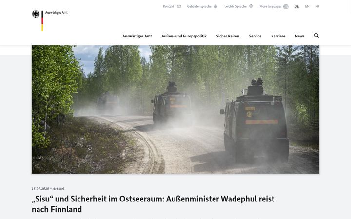 Skärmbild av auswaertiges-amt.de