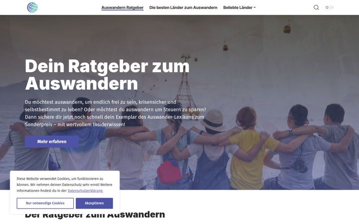 Screenshot of auswandern-ratgeber.de