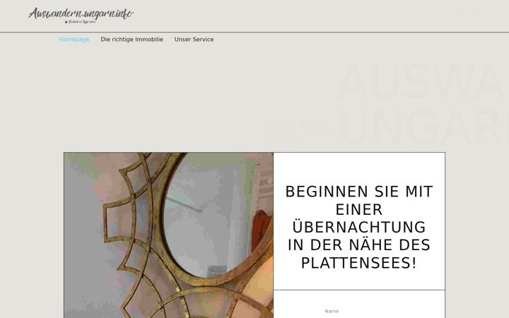 Screenshot of auswandern-ungarn.info