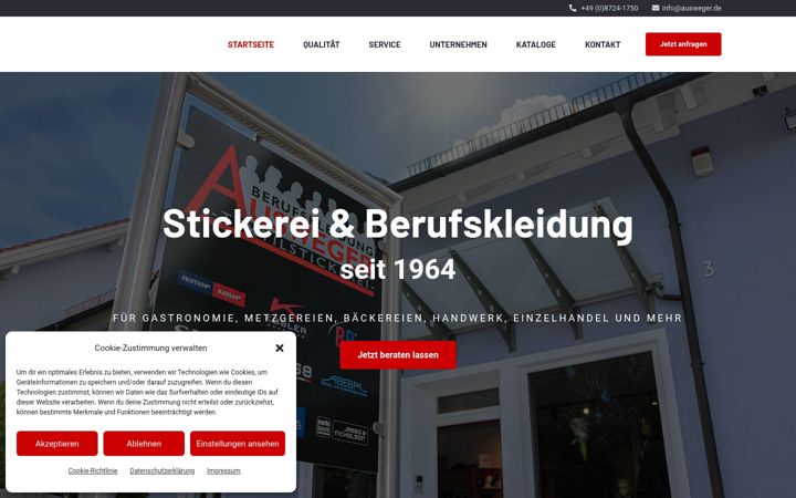 Screenshot stránky ausweger.de