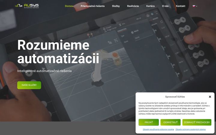 Snímek obrazovky ausys.sk