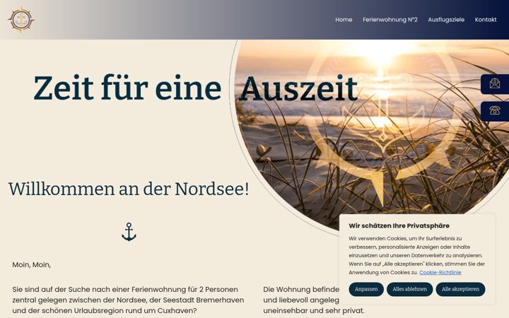 Snimka zaslona za auszeit-an-der-nordsee.de
