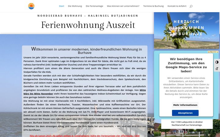 Snimka zaslona za auszeit-burhave.de