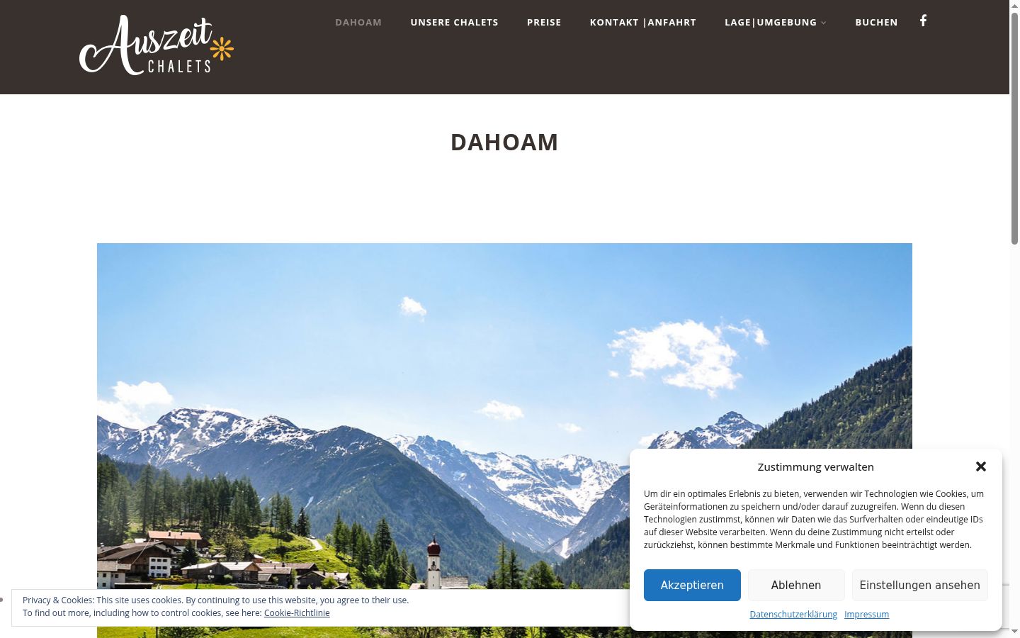 Screenshot tal-banner tal-kunsens muri qabel kwalunkwe interazzjoni