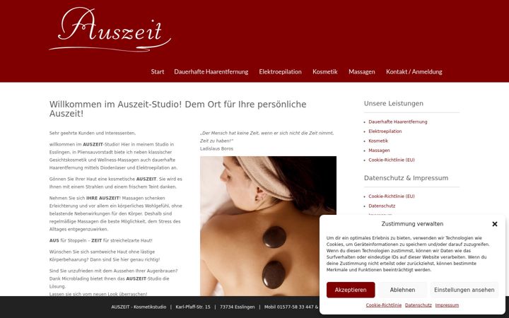 Screenshot of auszeit-esslingen.de
