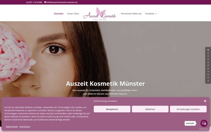 Екранна снимка на auszeit-kosmetik-muenster.de