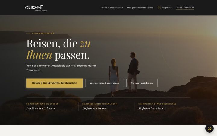 Screenshot of auszeit.reisen
