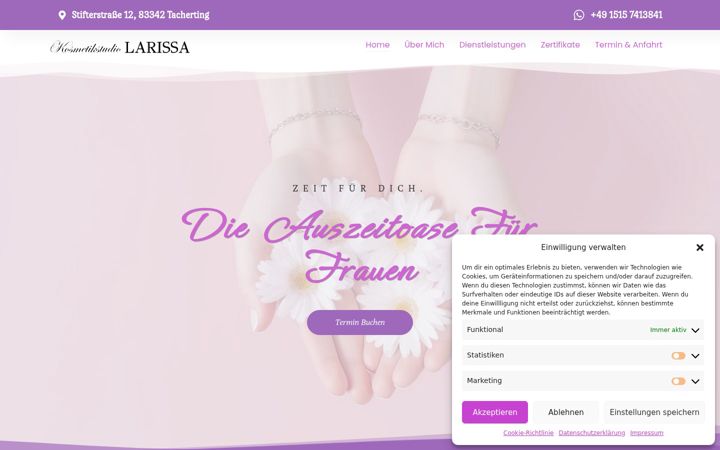 Screenshot of auszeitoase-larissa.de
