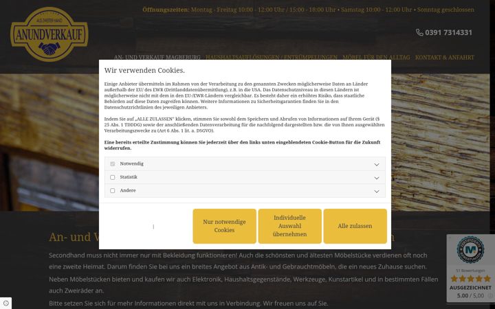 Screenshot of auszweiterhand-md.de
