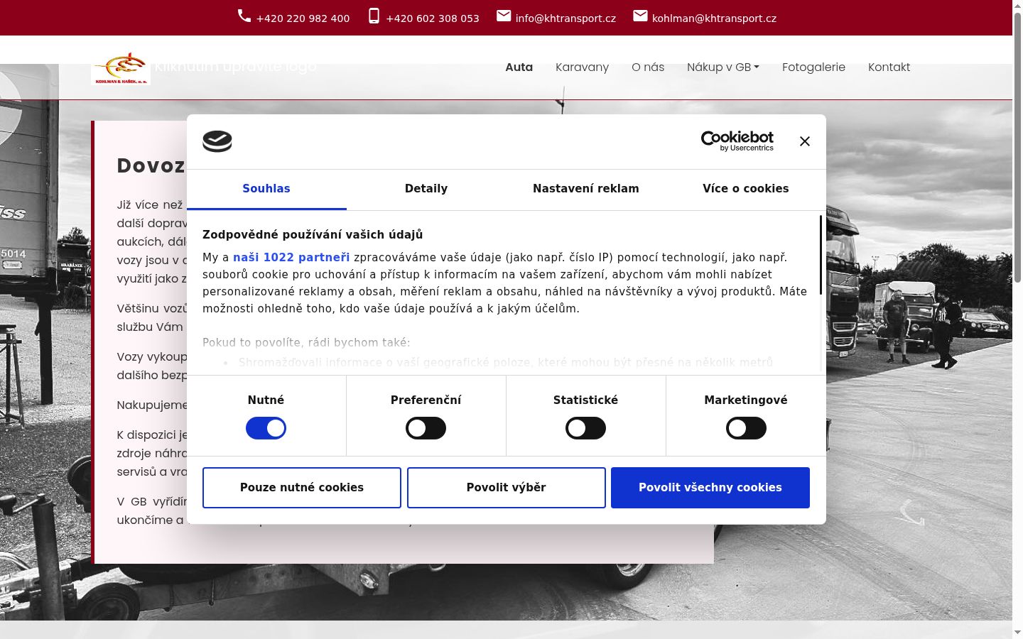 Screenshot del banner di consenso mostrato prima di qualsiasi interazione