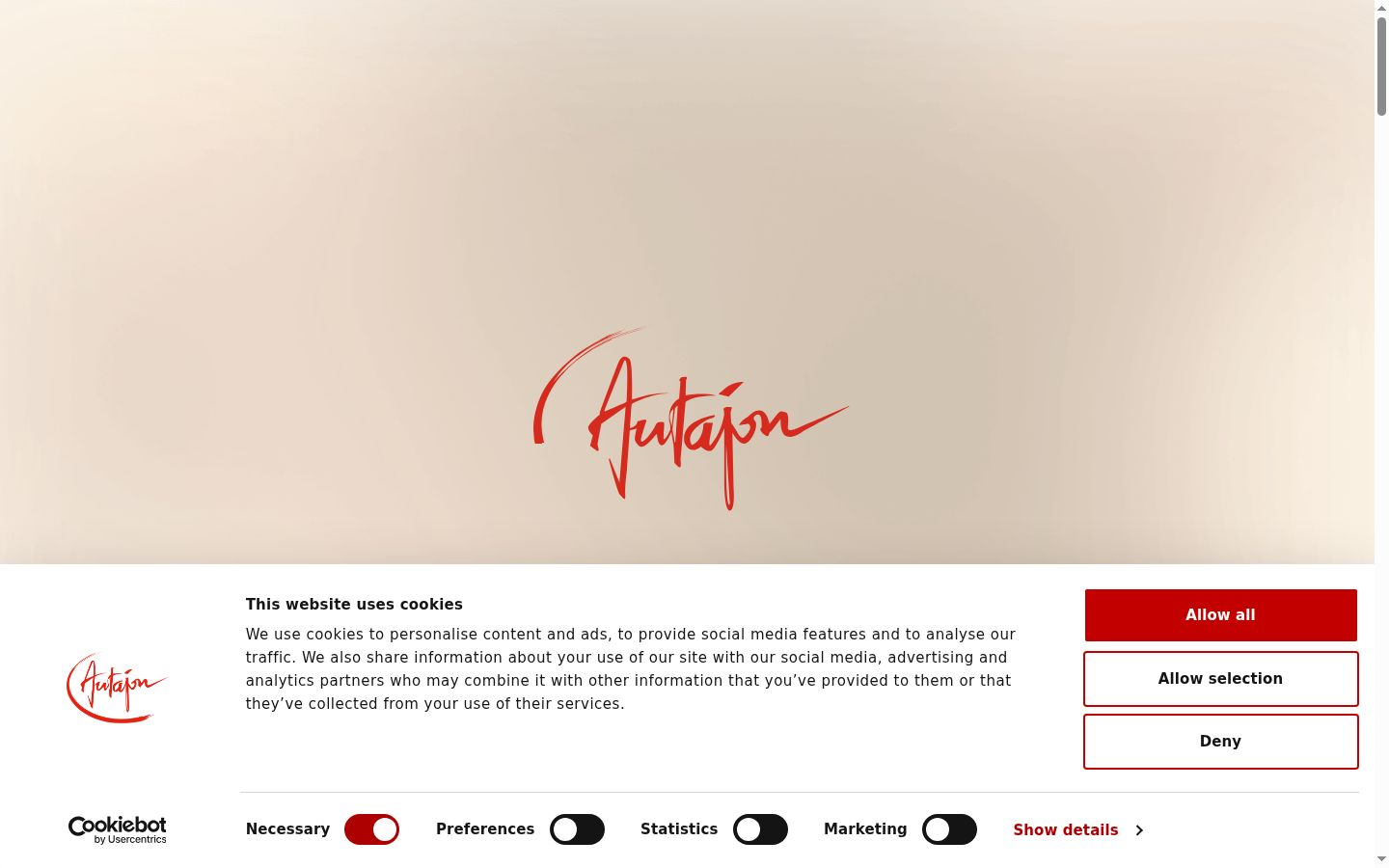 Screenshot of the consent banner shown before any interaction