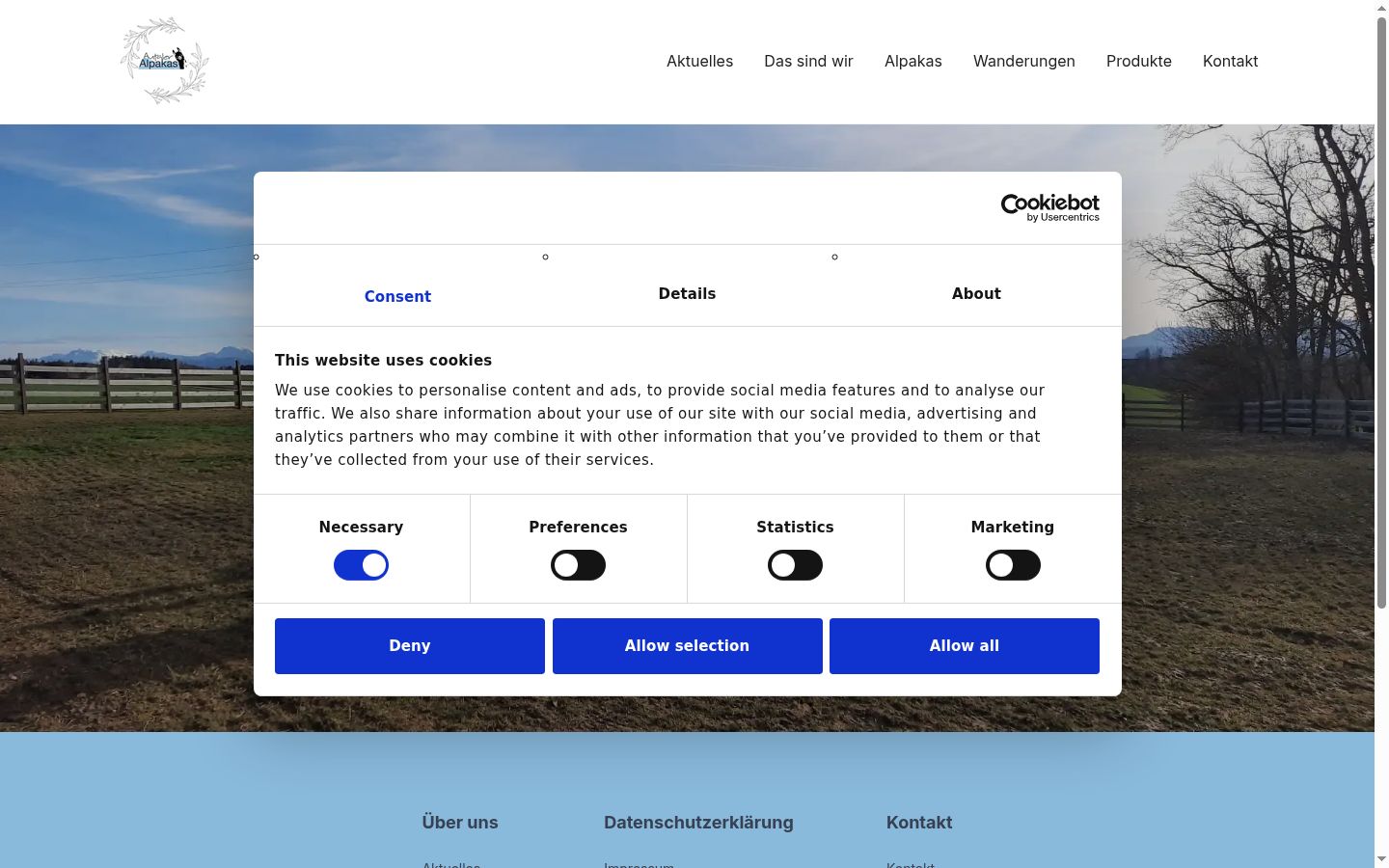 Screenshot tal-banner tal-kunsens muri qabel kwalunkwe interazzjoni