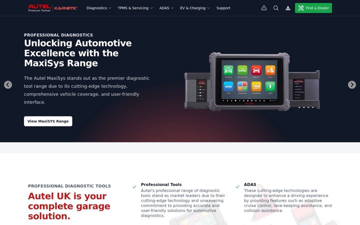Screenshot of autel.uk