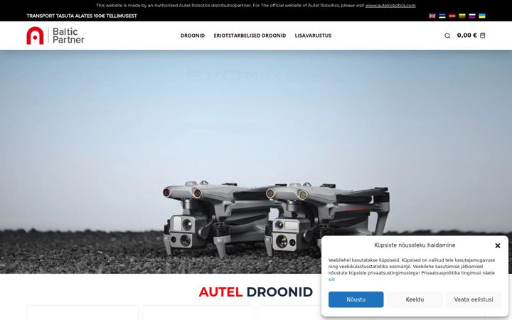 Screenshot of auteldronesbaltic.com