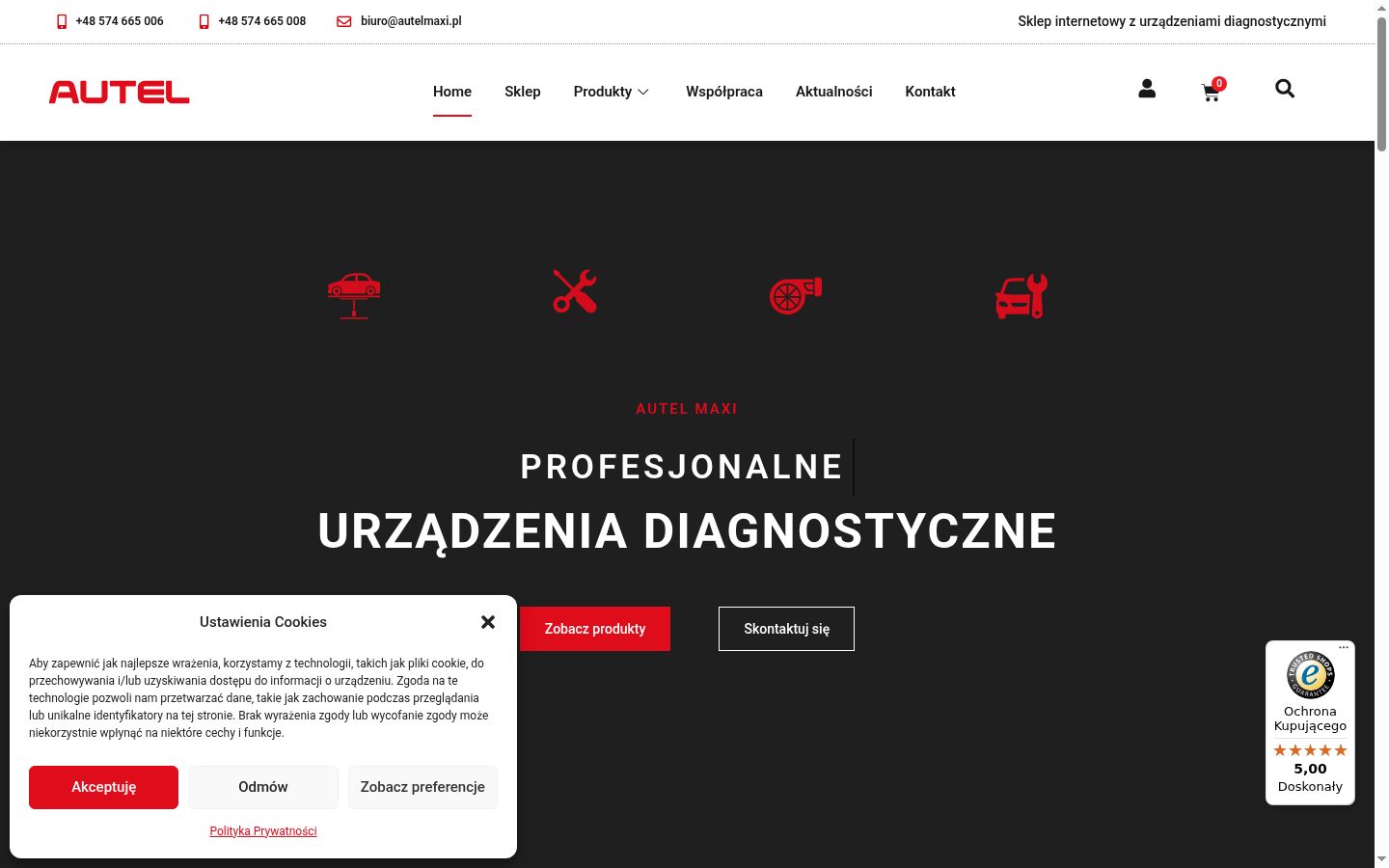 Zrzut ekranu banera zgody wyświetlanego przed jakąkolwiek interakcją