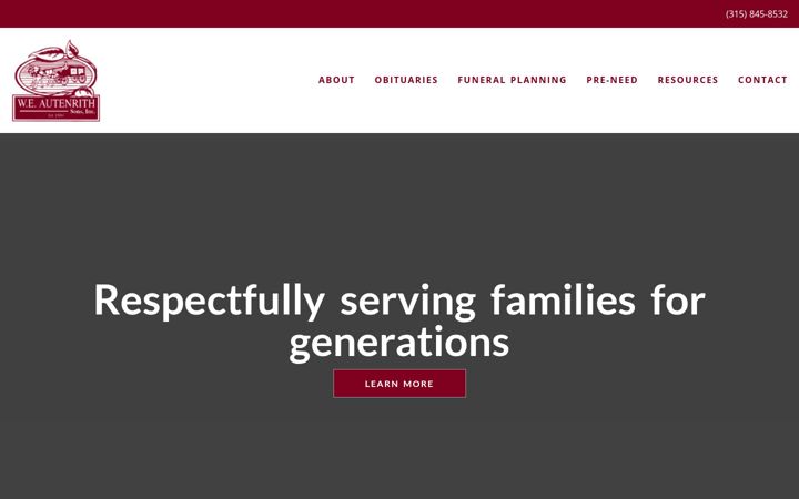 Screenshot of autenrithfuneral.com