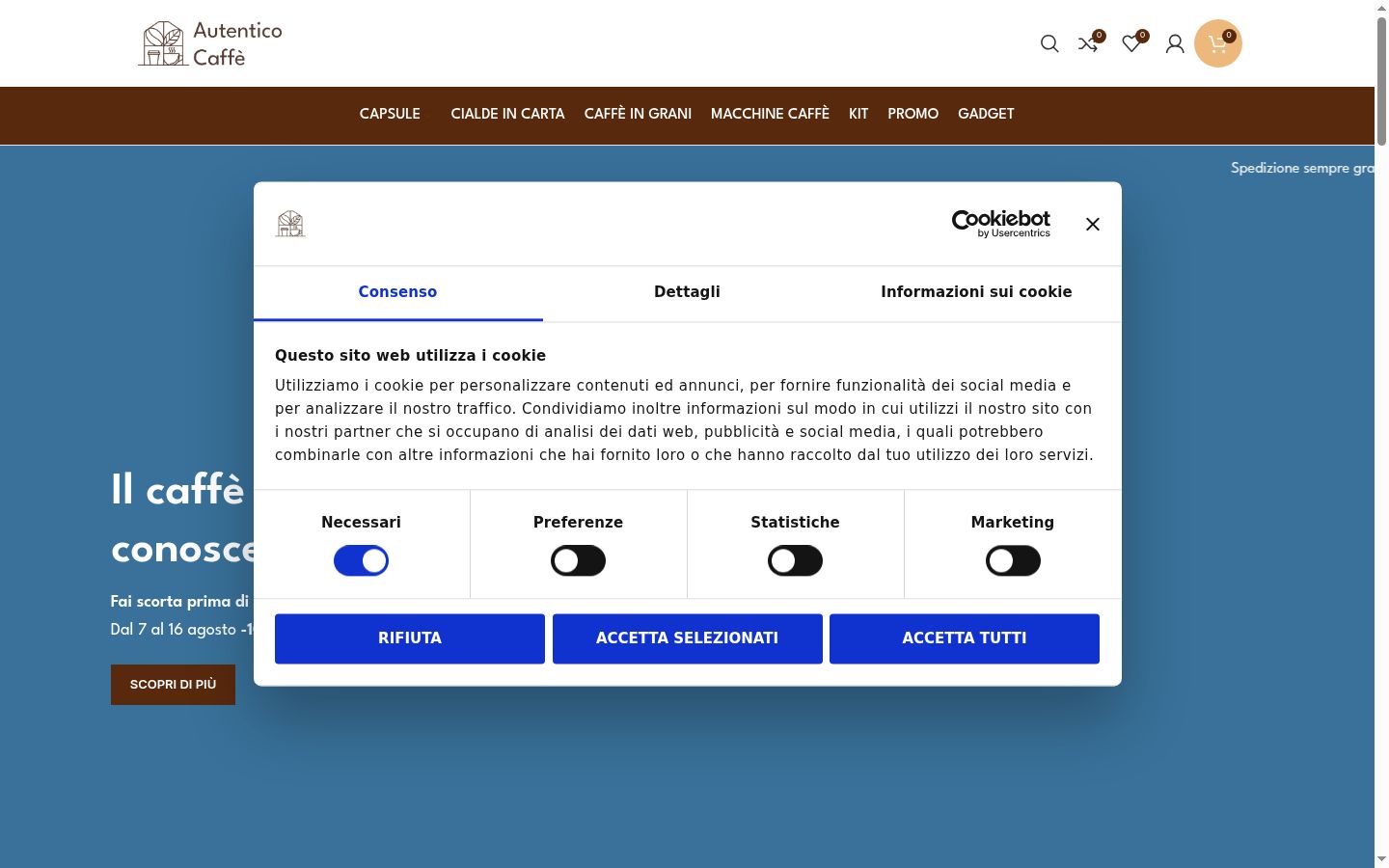 Screenshot of the consent banner shown before any interaction
