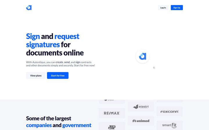 Screenshot of autentique.com.br