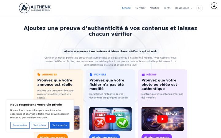 Screenshot of authenk.com