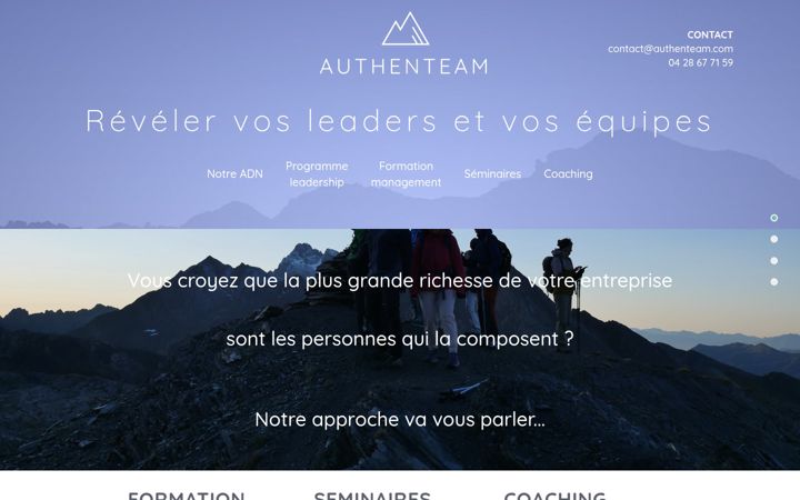 Snímek obrazovky authenteam.com