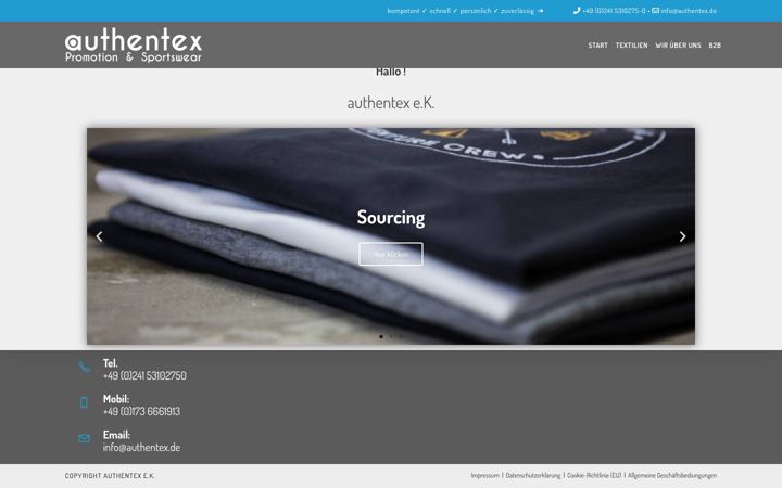 Screenshot of authentex.de