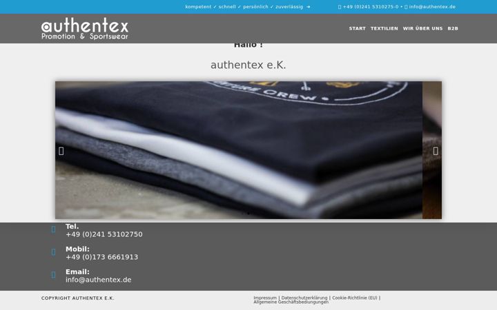 Screenshot of authentex.eu